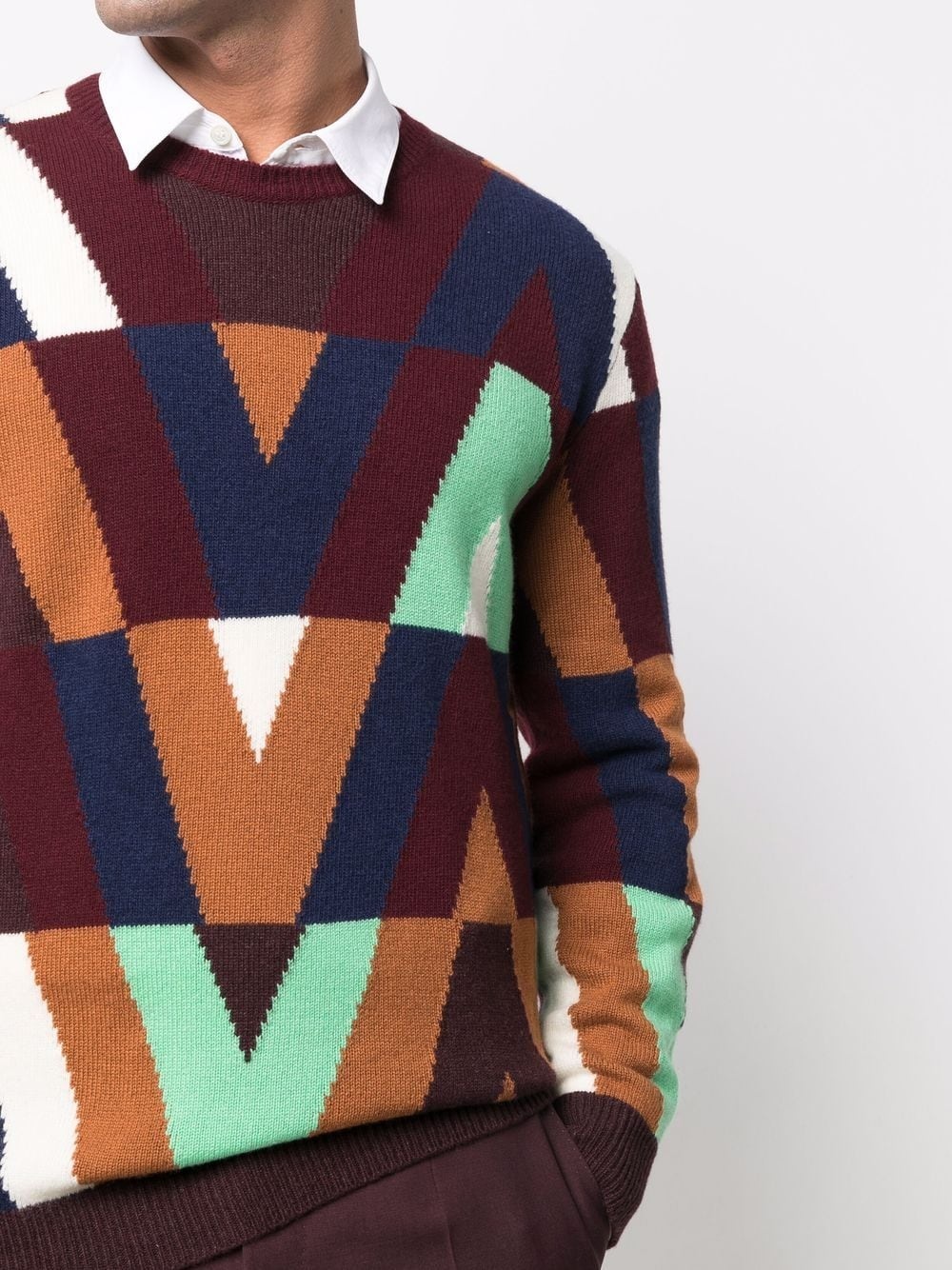 logo-intarsia jumper - 5