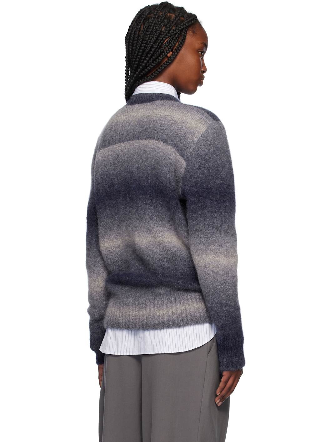 Navy Alpaca Round Neck Sweater - 3
