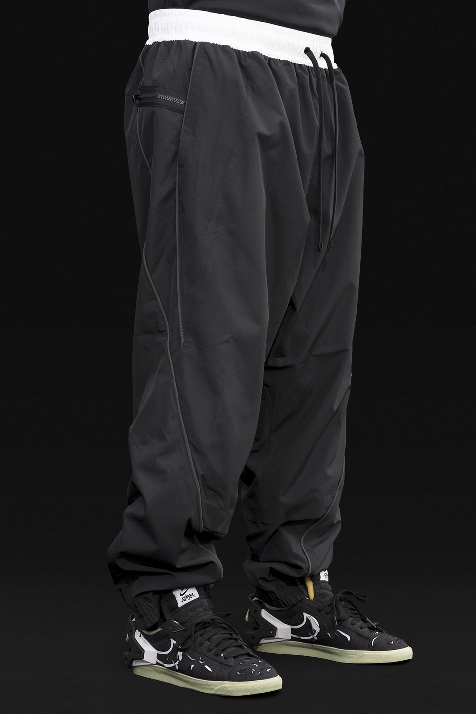 GGG-P2-011 Nike® Acronym® Track Pant Woven Black/Black/White/Black - 5