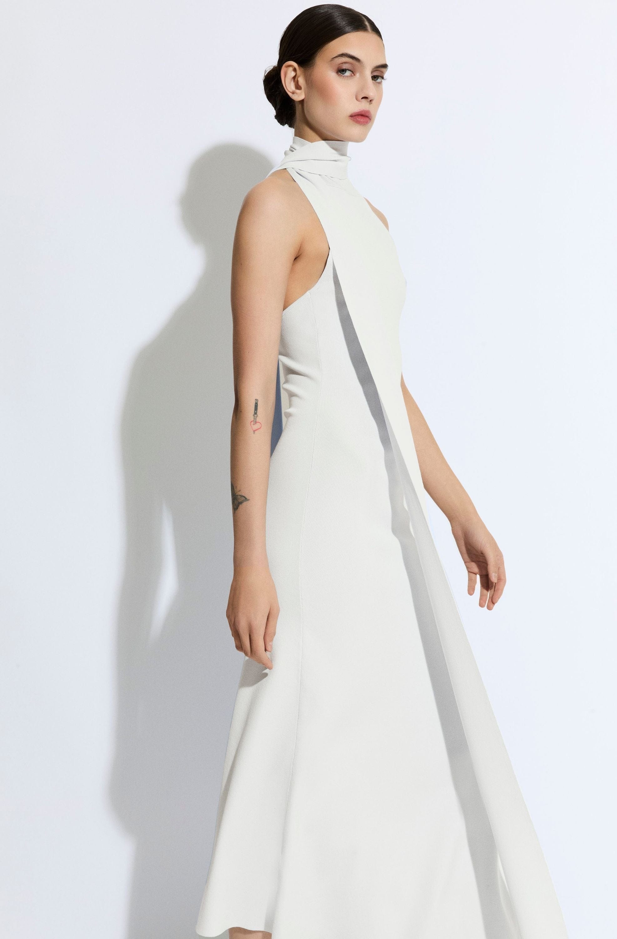 Matte Viscose Halterneck Dress - 4
