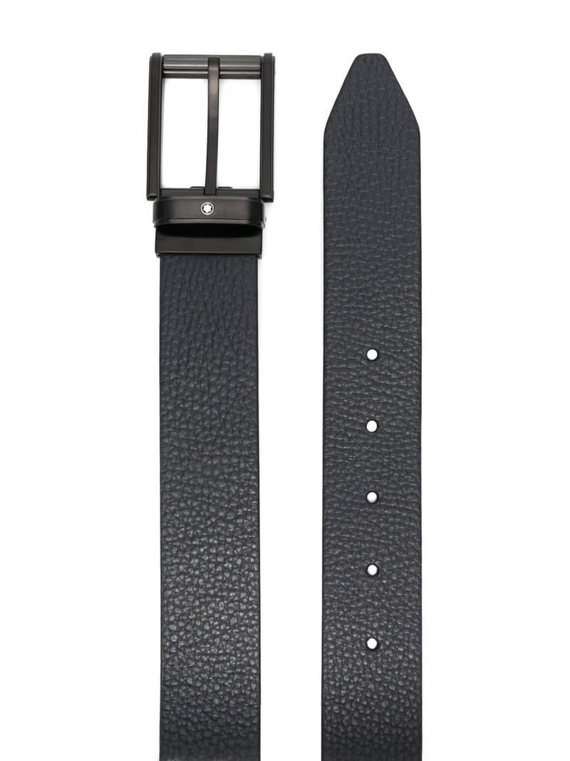 Montblanc pebble-leather buckle belt outlook