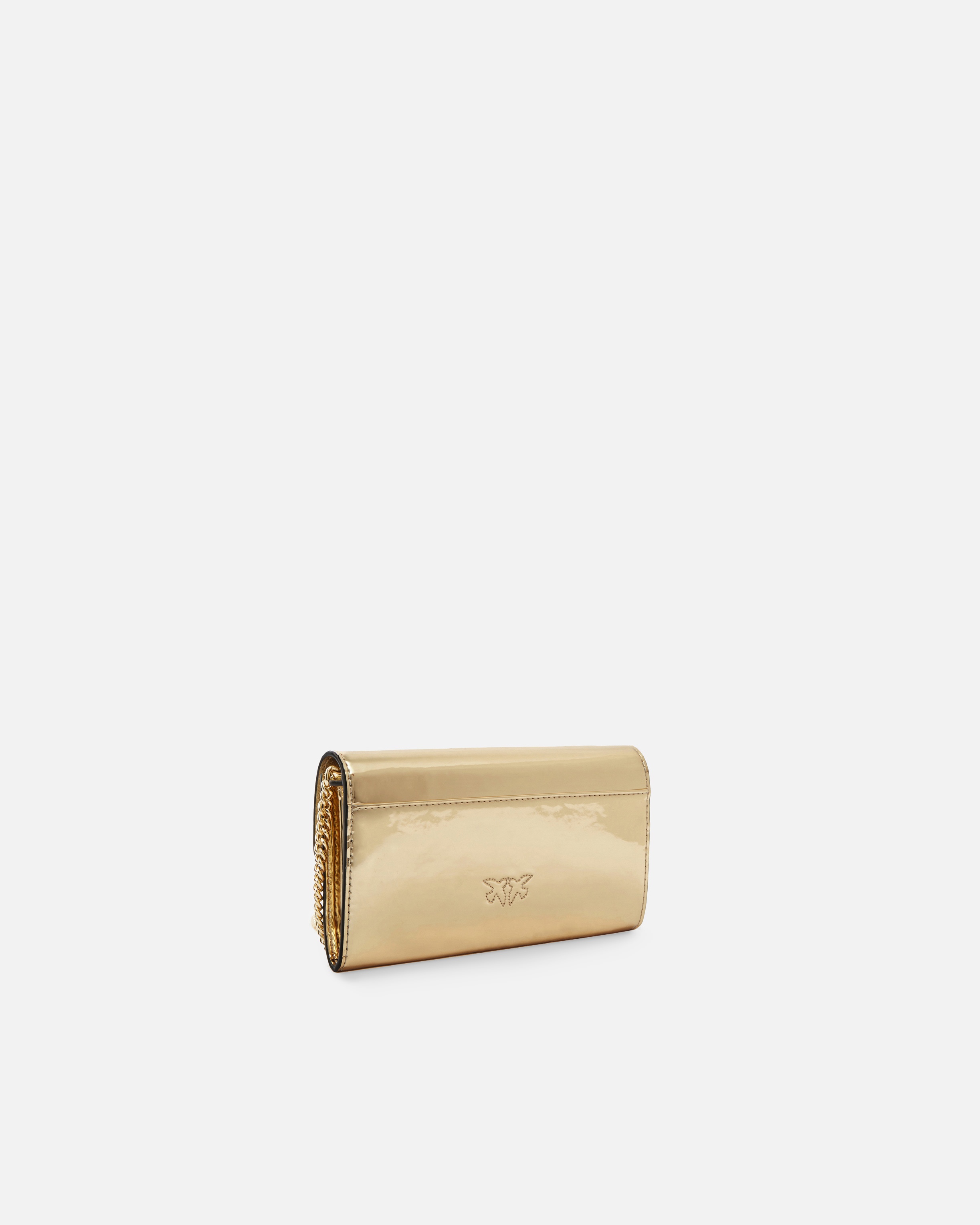 LOVE BAG MIRROR-FINISH WALLET WITH SHOULDER STRAP - 2