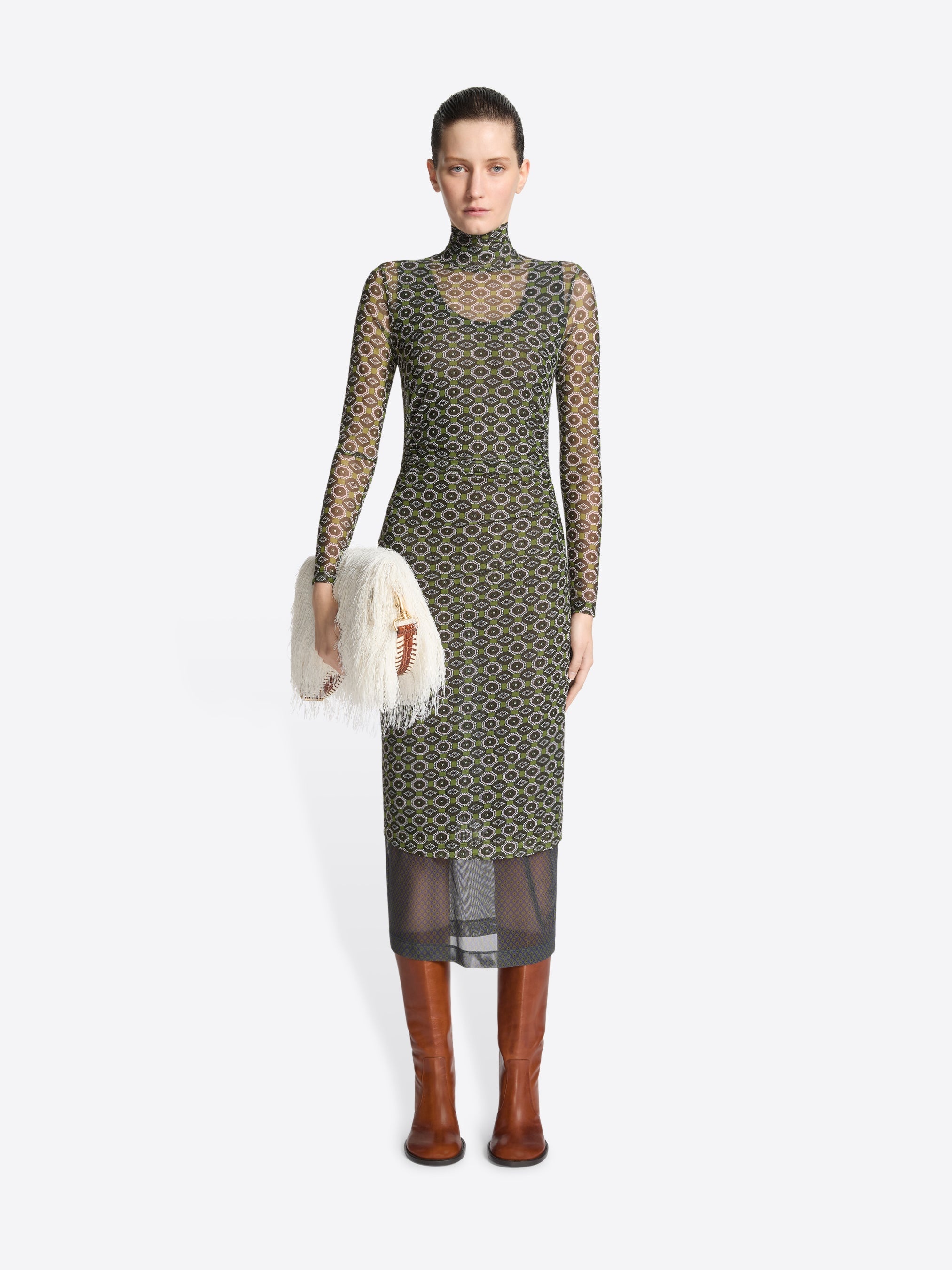 PRINTED MESH DRESS - 2