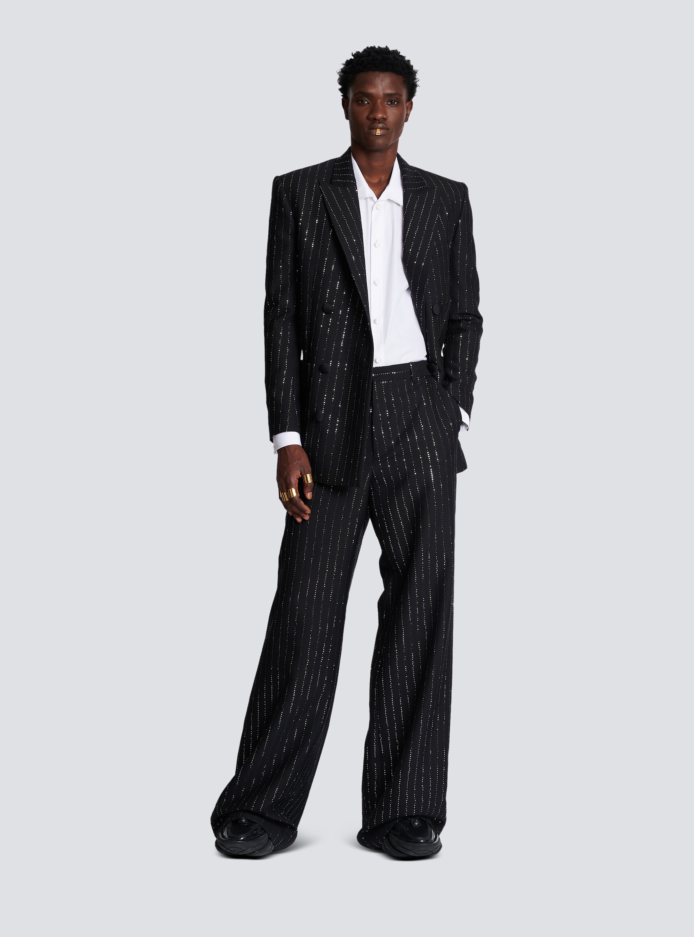 Trousers with sequin stripes - 2