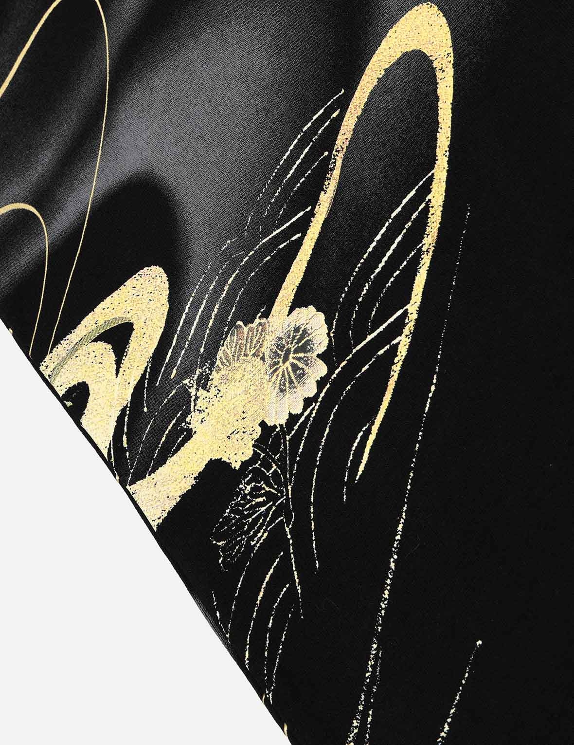 Brocade Kamon and Allover Print Relax Fit T-Shirt - 8