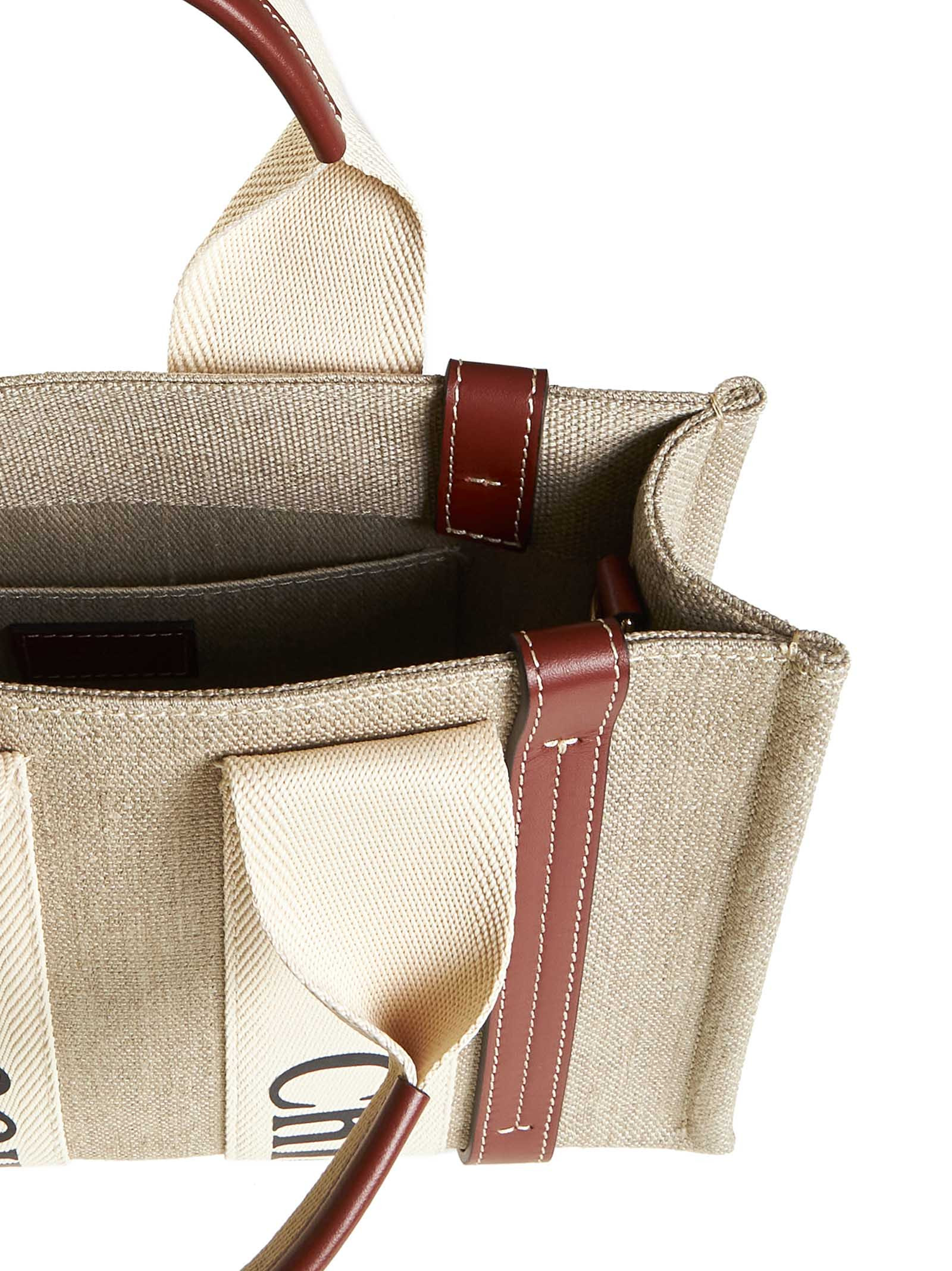 Woody mini linen tote bag - 5
