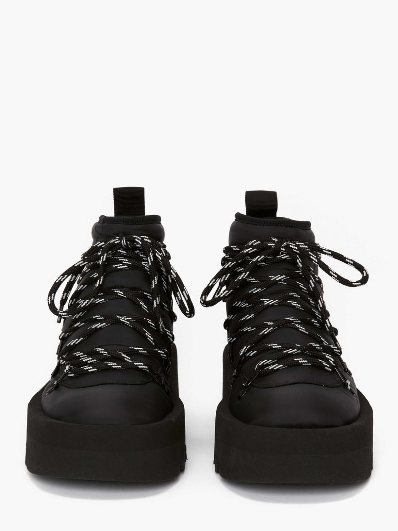 FABRIC PADDED LACE UP BOOTS 3