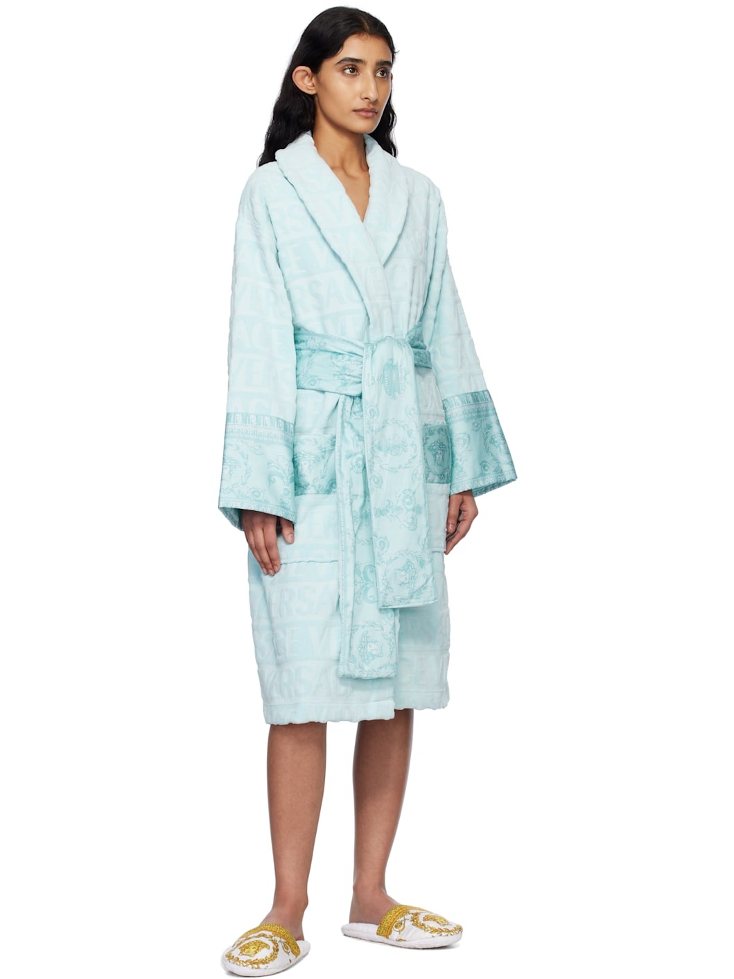 Blue 'I Heart Baroque' Bathrobe - 4