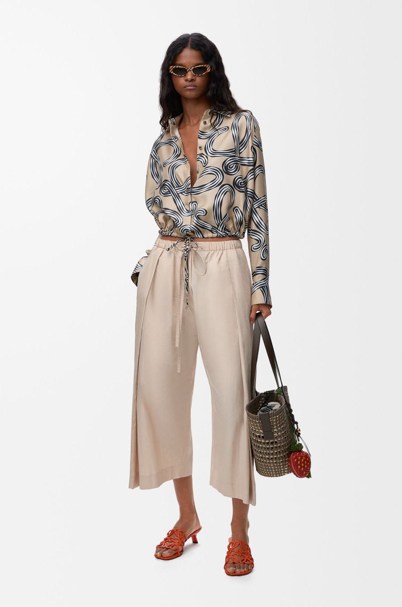 Loewe Cropped elasticated trousers in cotton outlook