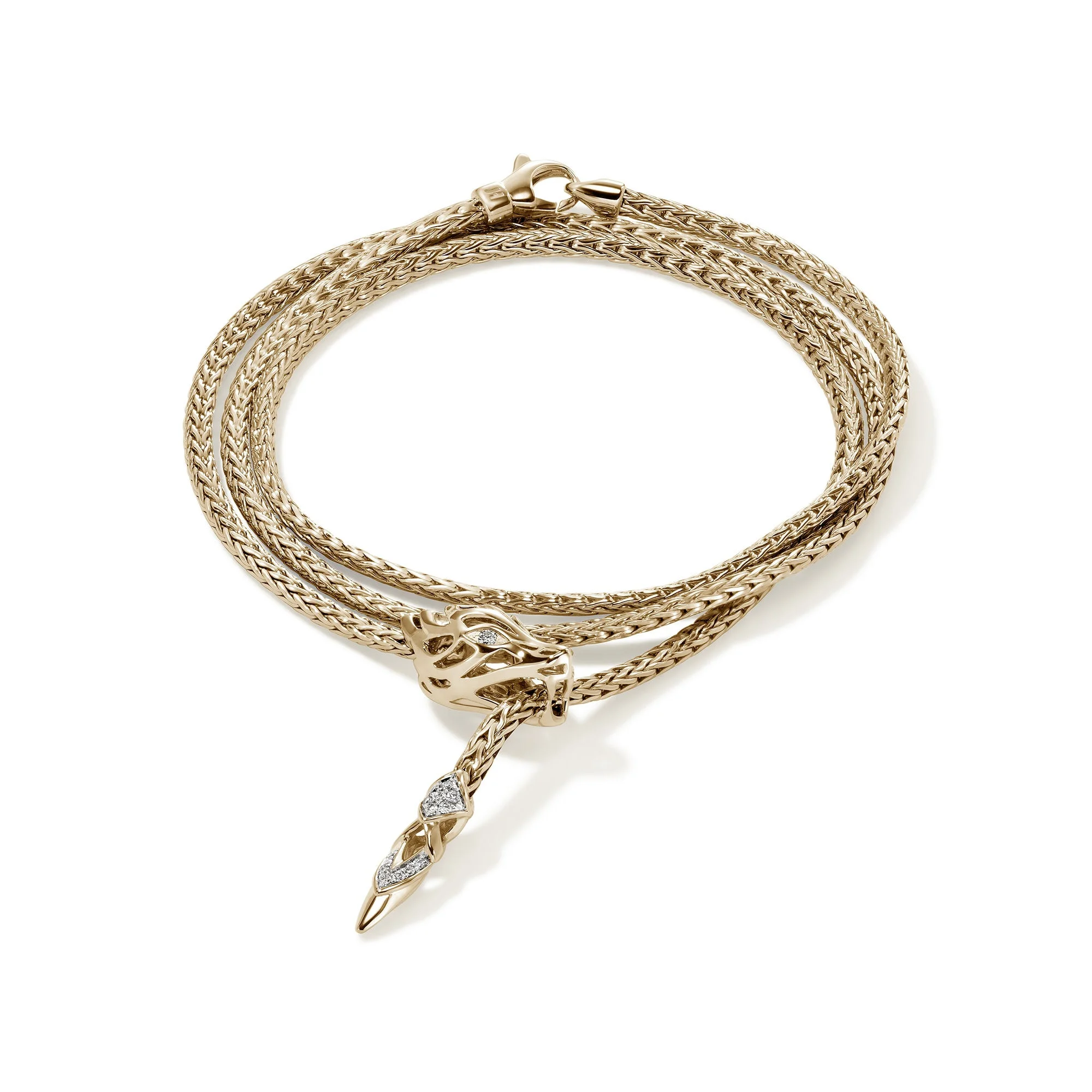 Naga Wrap, Gold, Diamonds, 2.5MM - 1
