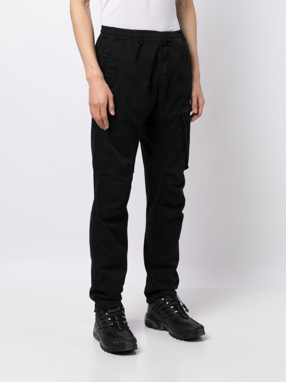 logo-patch tapered-leg trousers - 3