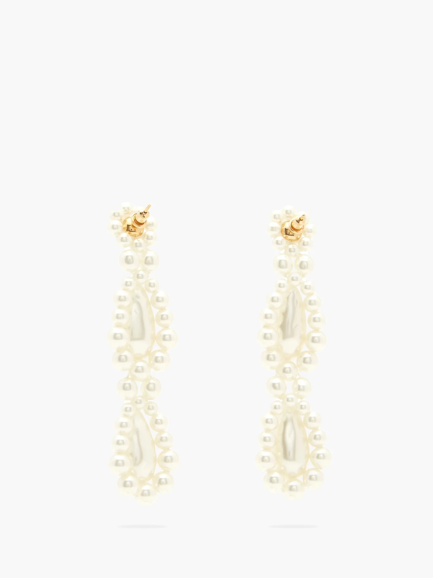 Drop faux-pearl earrings - 4