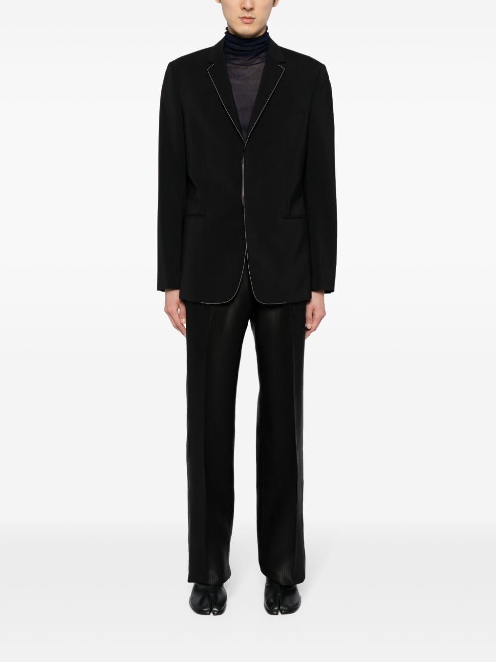 herringbone straight-leg trousers - 2