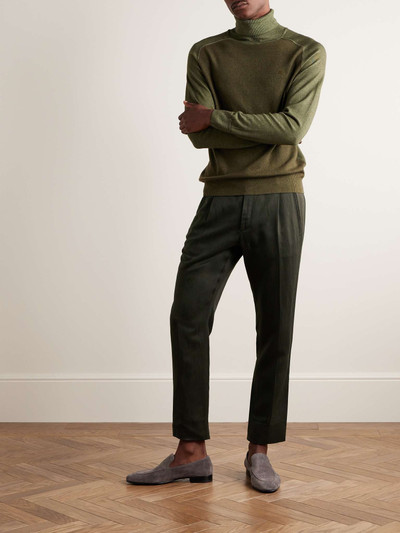 Brioni Shebha Slim-Leg Pleated Silk and Linen-Blend Twill Trousers outlook