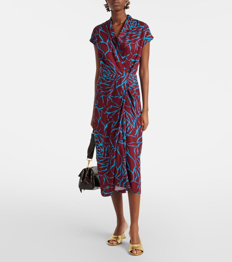 Dries Van Noten Printed satin midi dress outlook