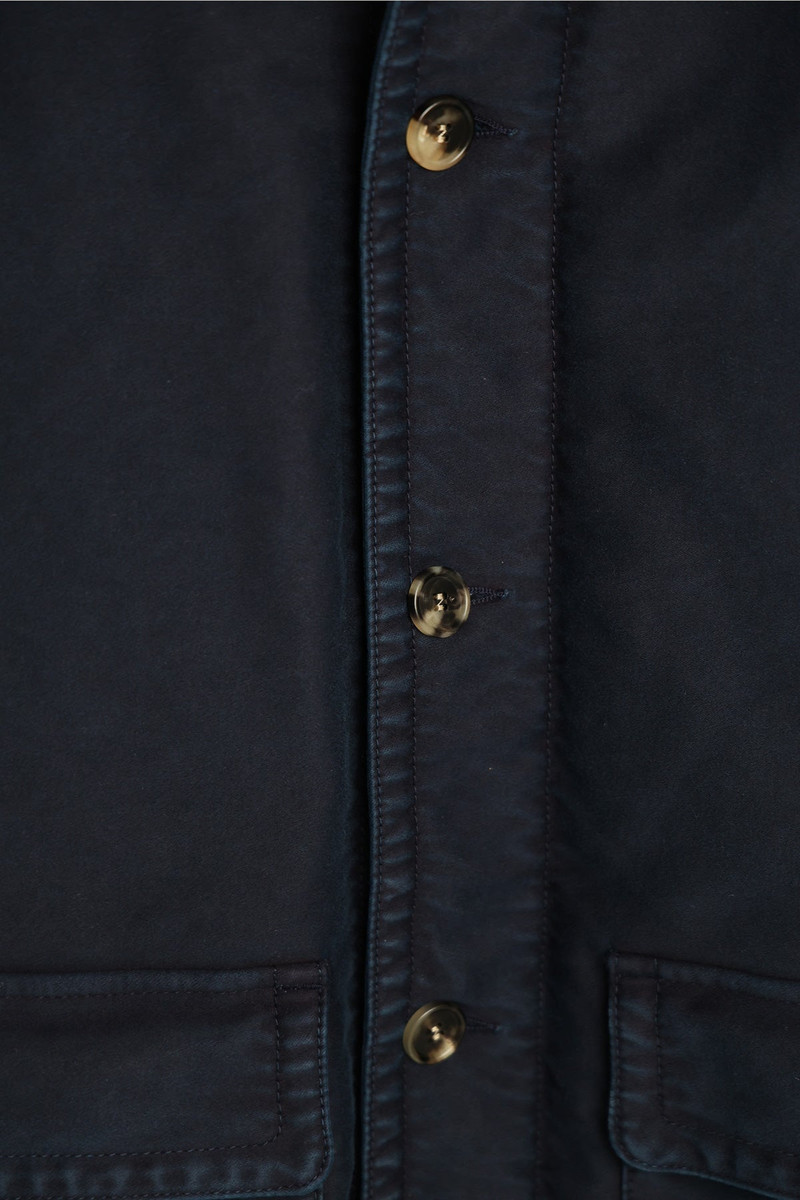 Garment Dyed Moleskin Work Jacket - Light Navy 3