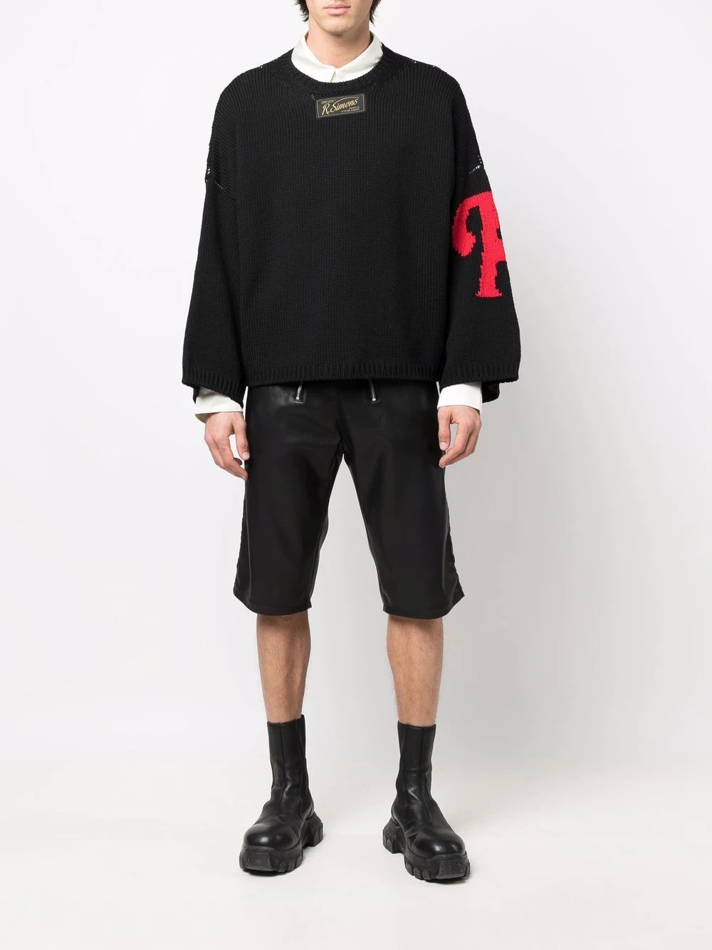 logo-letter oversized-knit jumper - 2