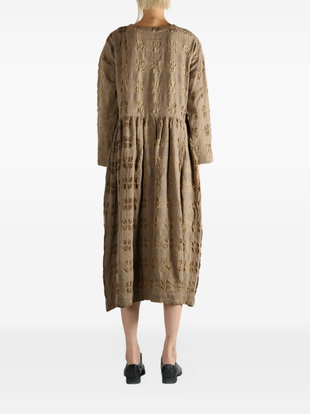 check-pattern midi dress - 4