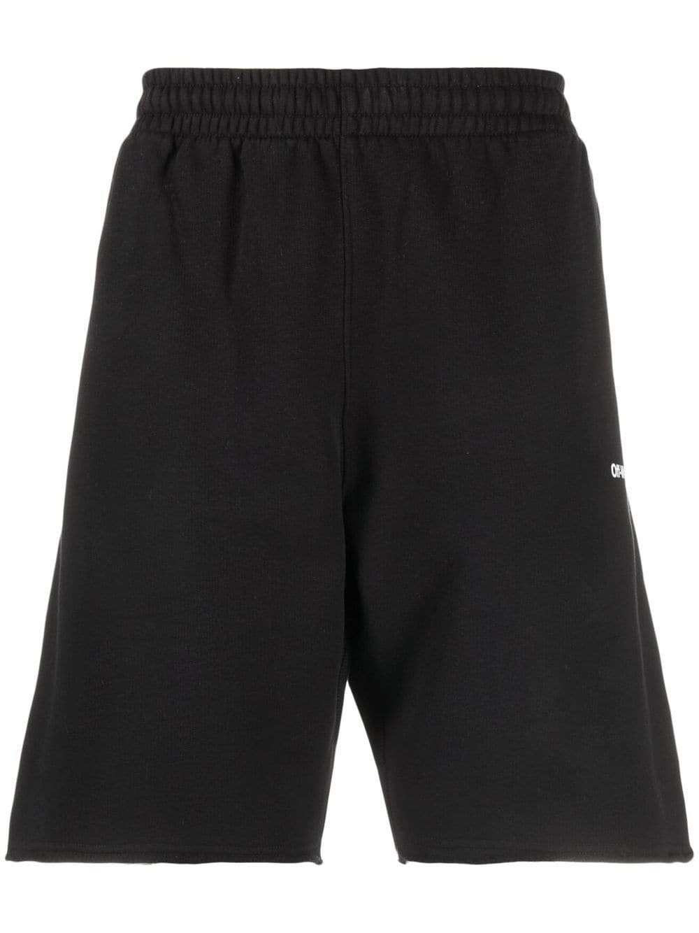 logo-print cotton track shorts - 1