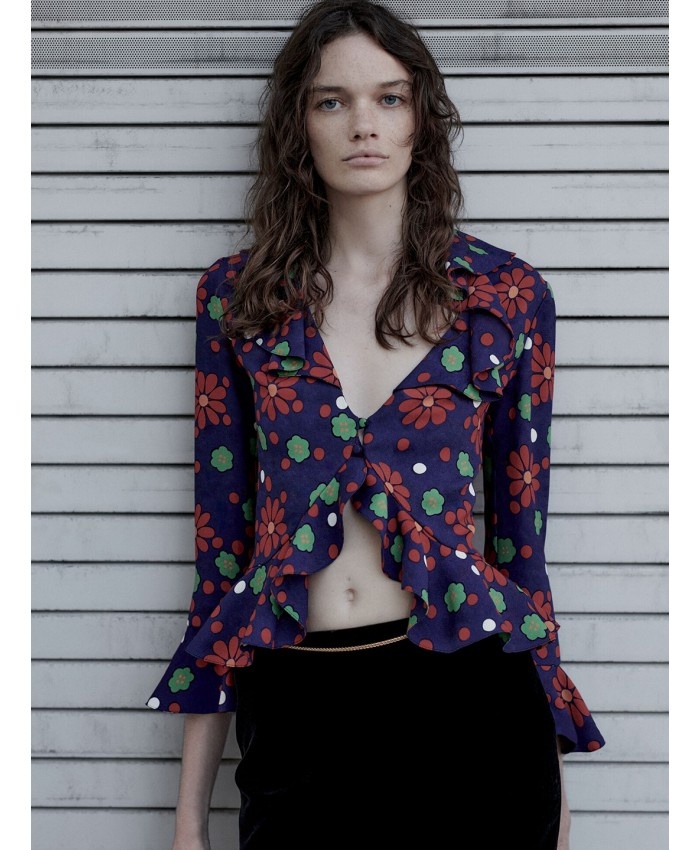 Ruffled multicolor blouse - 2