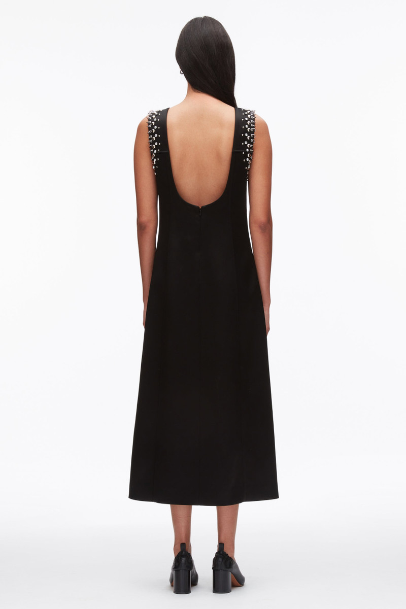 Studded Satin Sleeveless Midi Dress 4