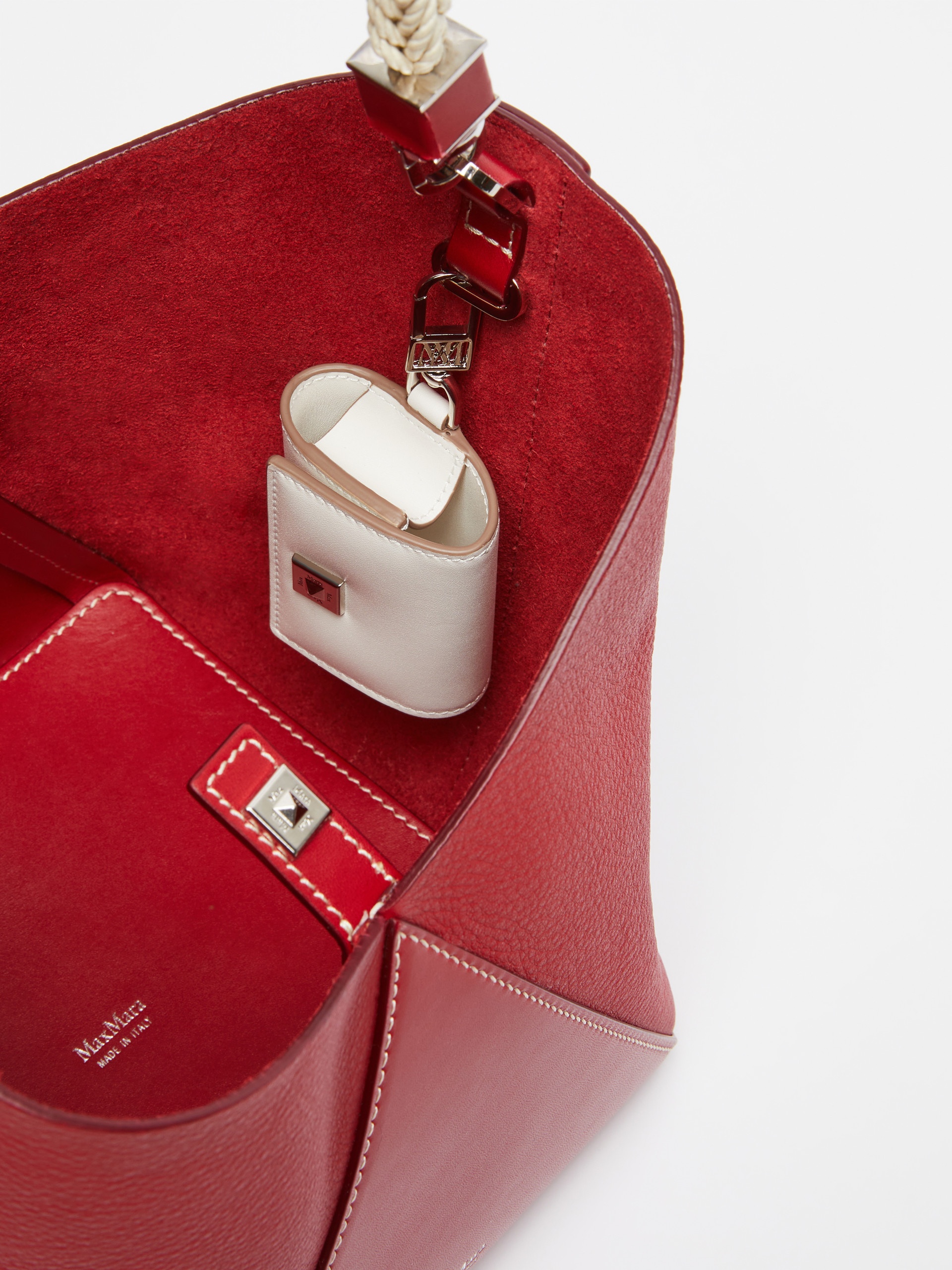 MMBUCKETSROPE Small leather bucket bag with rope handle detail - 4