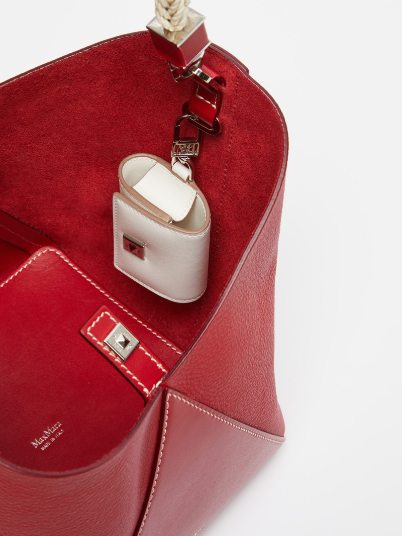 MMBUCKETSROPE Small leather bucket bag with rope handle detail 4