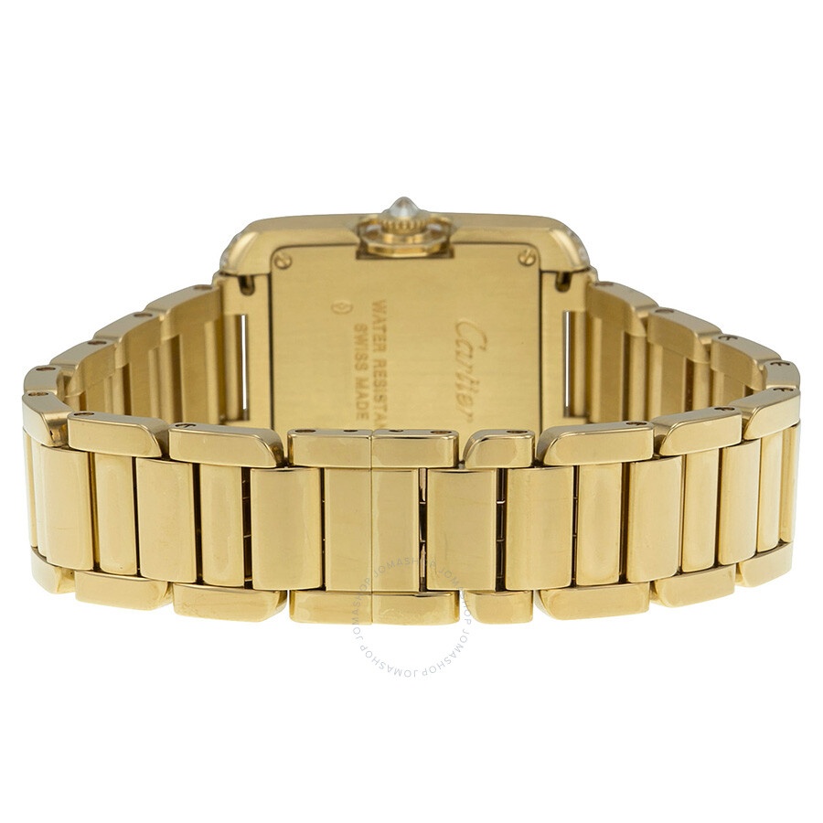 Cartier Tank Anglaise Silver dial 18kt Yellow Gold Ladies Watch WT100005 - 3