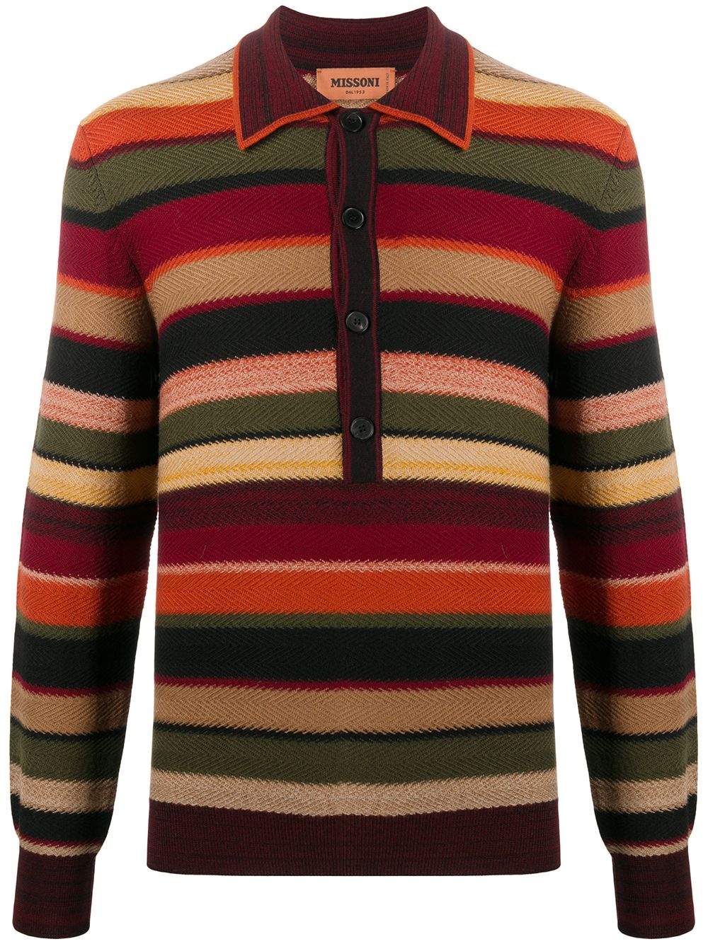 striped polo shirt sweater  - 1