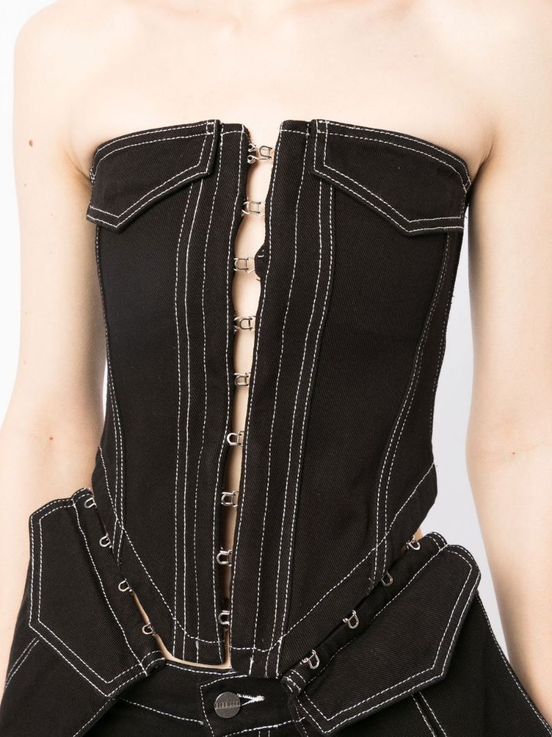 pocket denim corset - 5