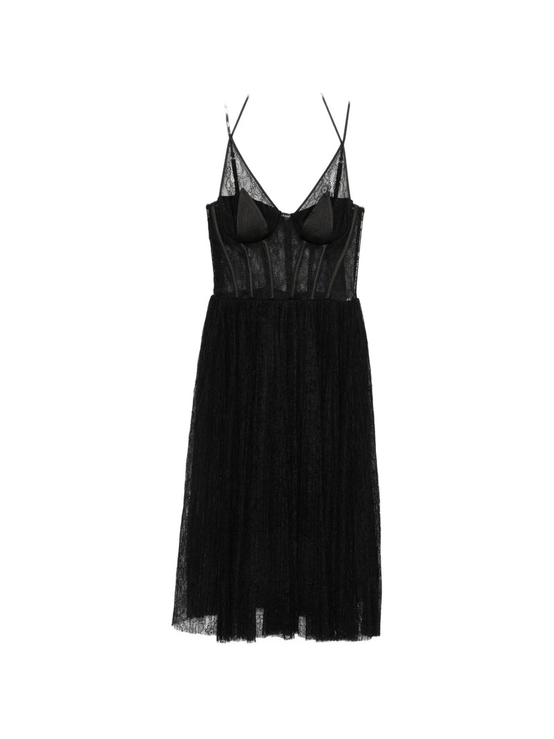 Elisabetta Franchi Lace-panelled Pleated Midi Dress 1