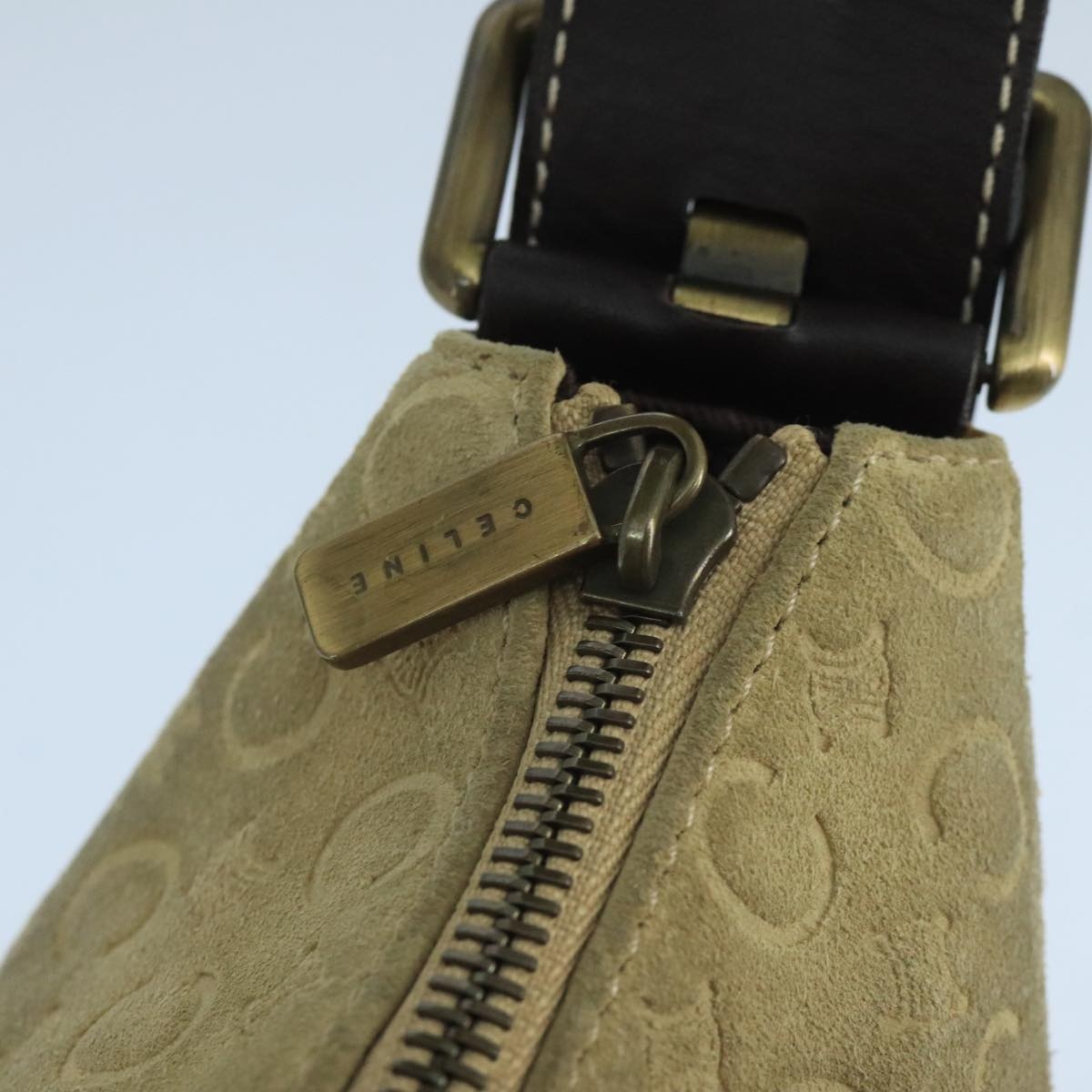 CELINE C Macadam Canvas Shoulder Bag Beige - 10