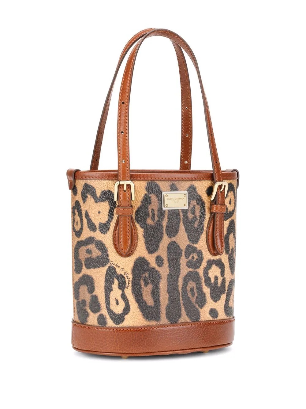 leopard-print leather tote bag - 4