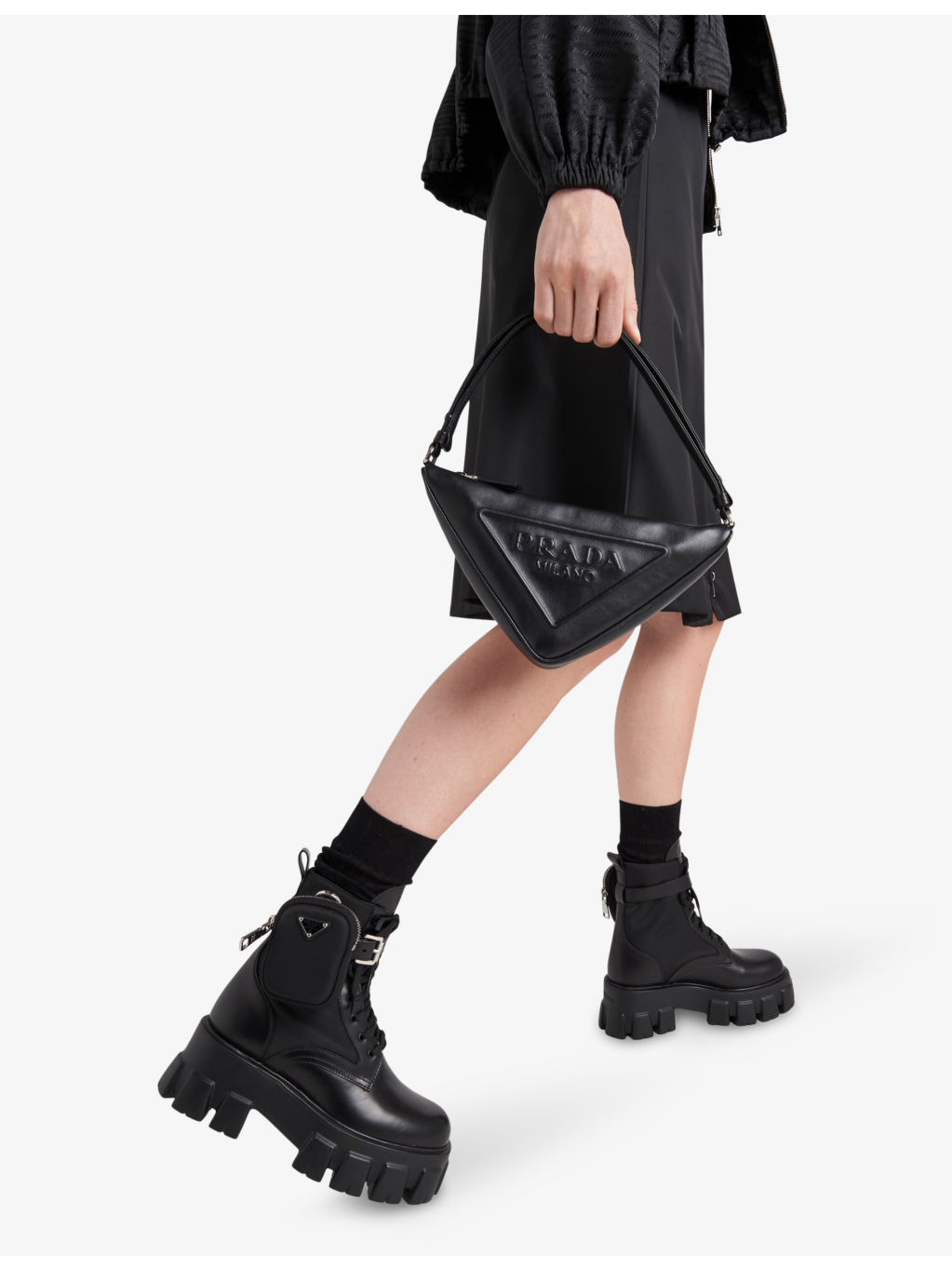 Monolith pouch-embellished platform-sole leather boots - 2