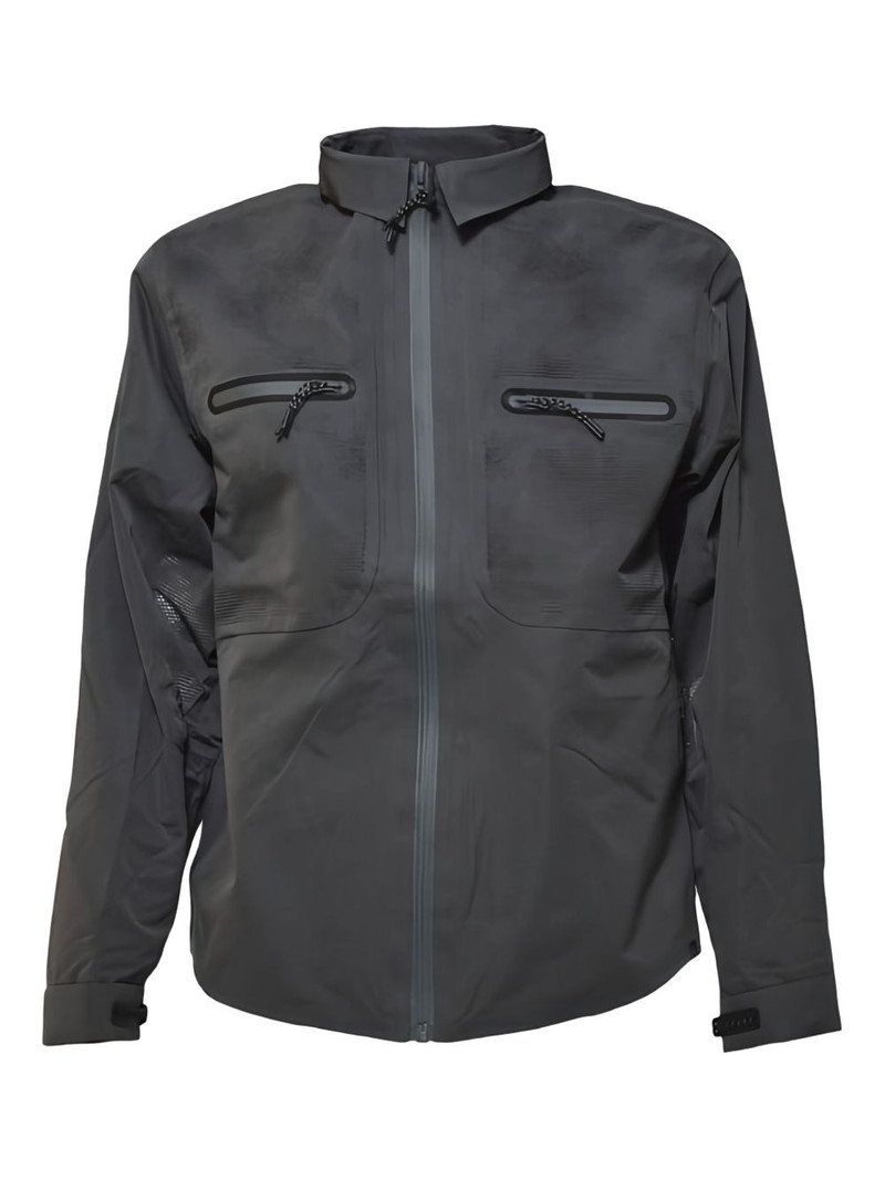 perforated-details zip-front shirt jacket 1