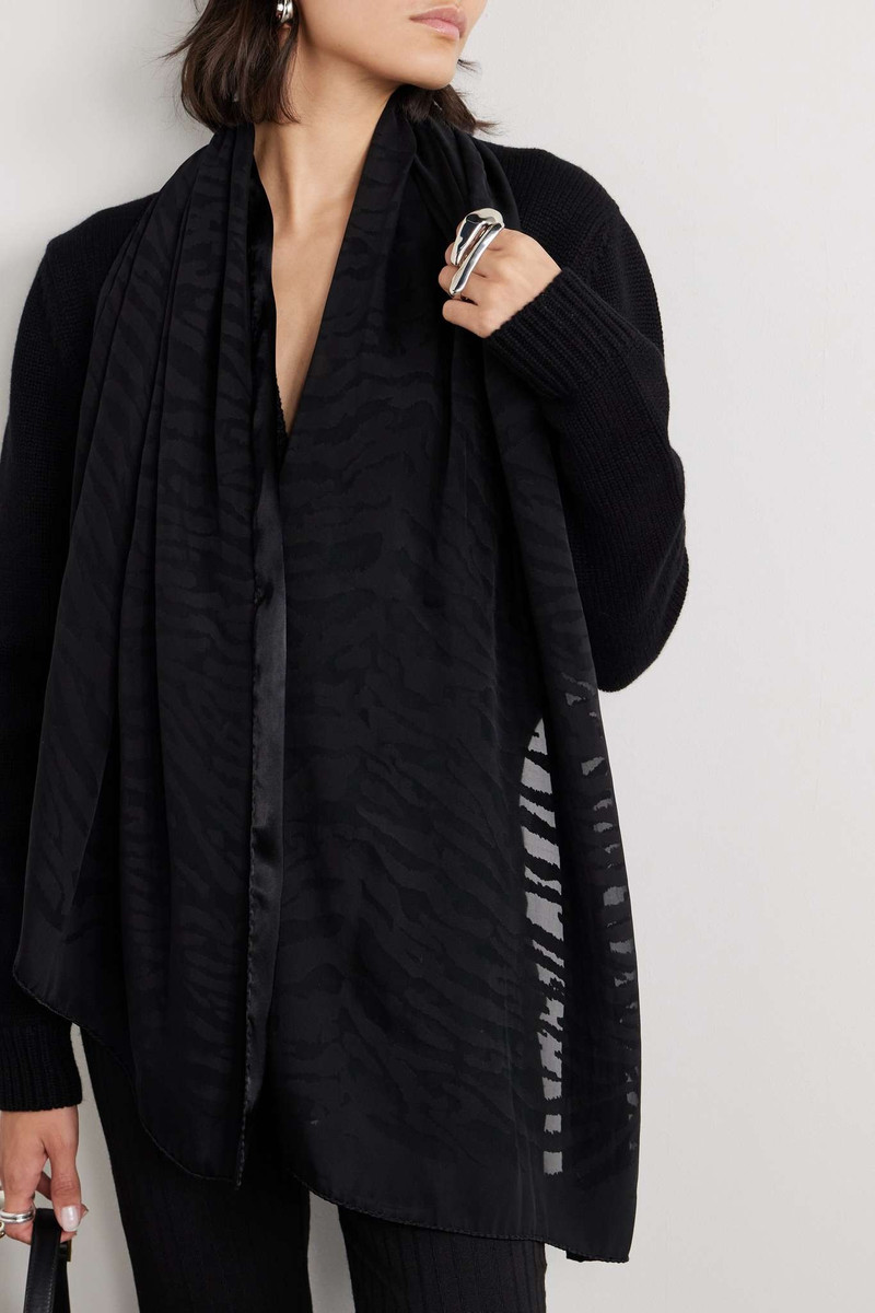 SAINT LAURENT Satin-jacquard scarf outlook