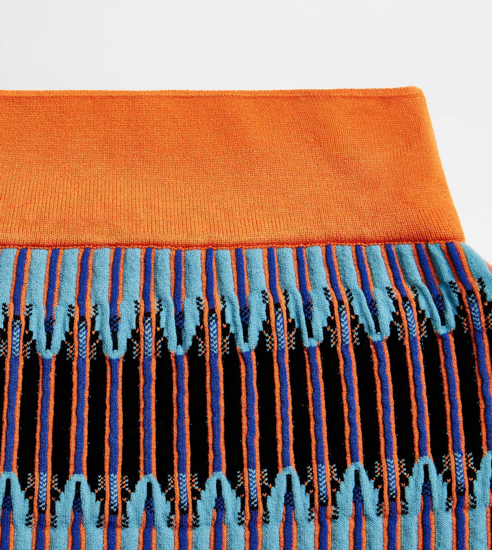 JACQUARD MINISKIRT - LIGHT BLUE, ORANGE - 6