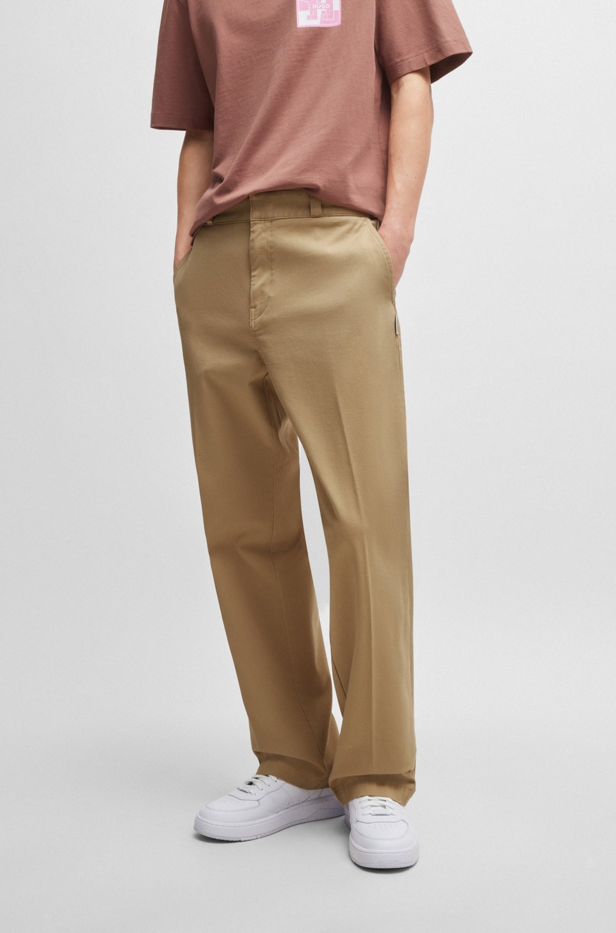 BAGGY-FIT TROUSERS IN COTTON TWILL - 2