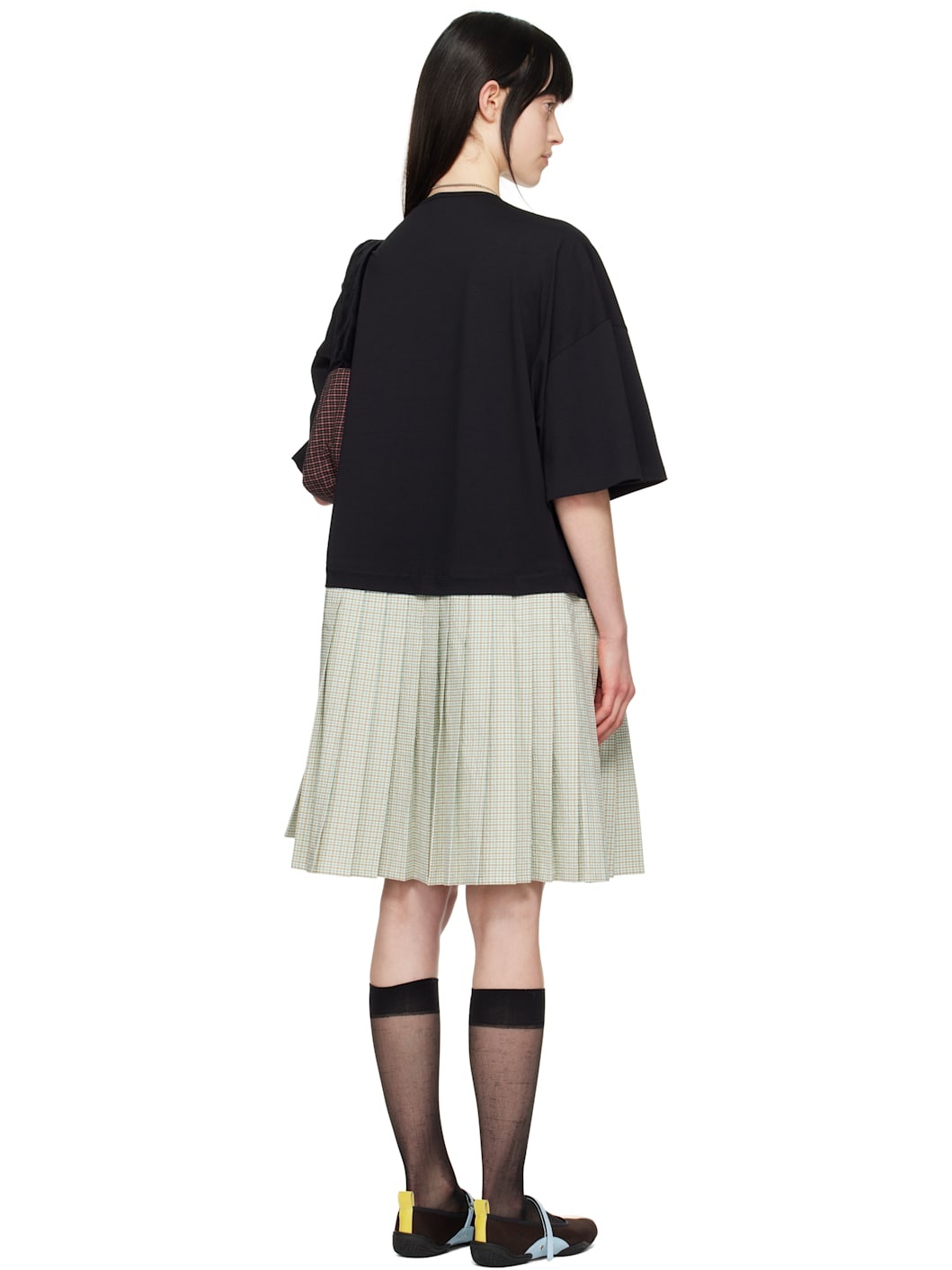 Black & Green Saltos Kilt Midi Dress - 3