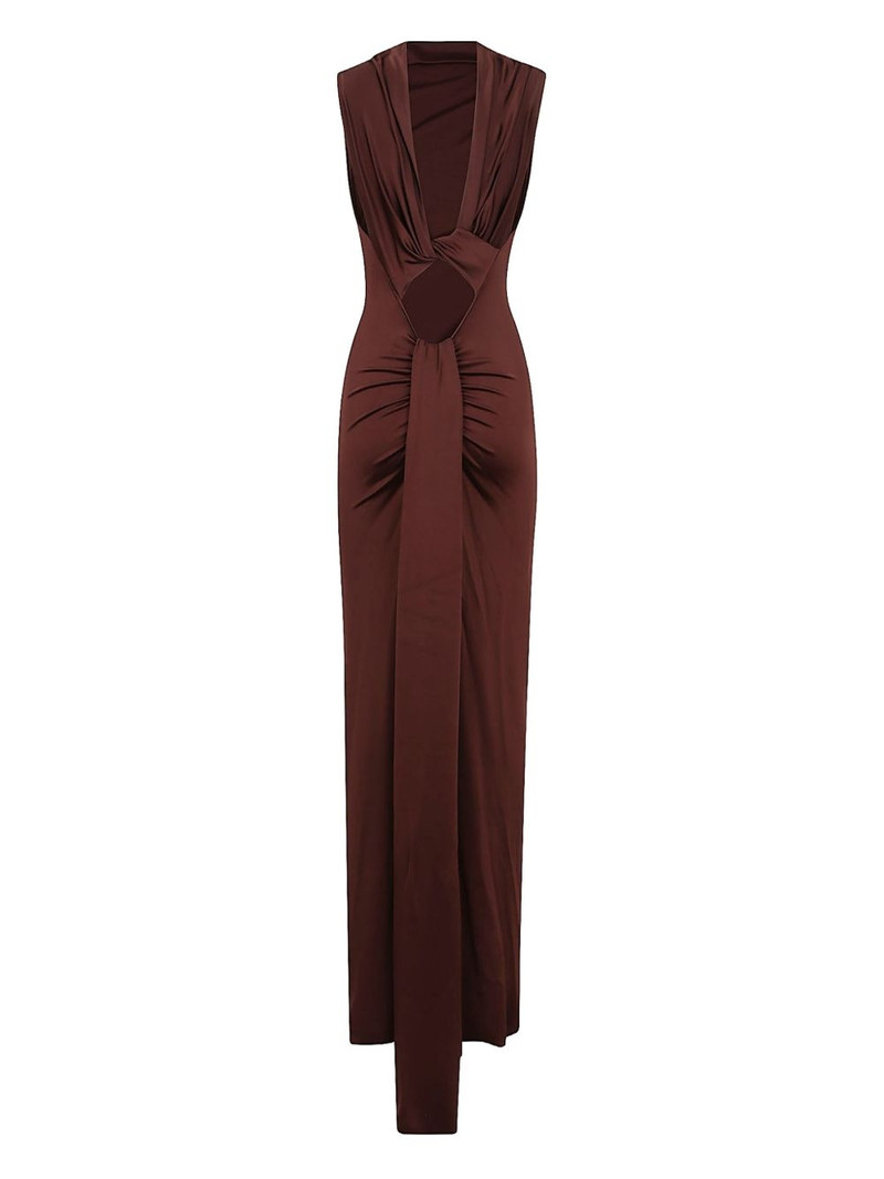 Victoria Beckham mock-neck open-back maxi dress outlook