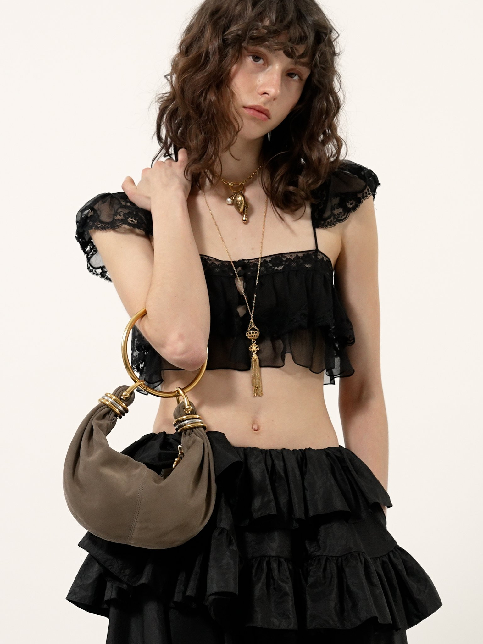MINI BRACELET HOBO BAG IN SUEDE LEATHER - 4