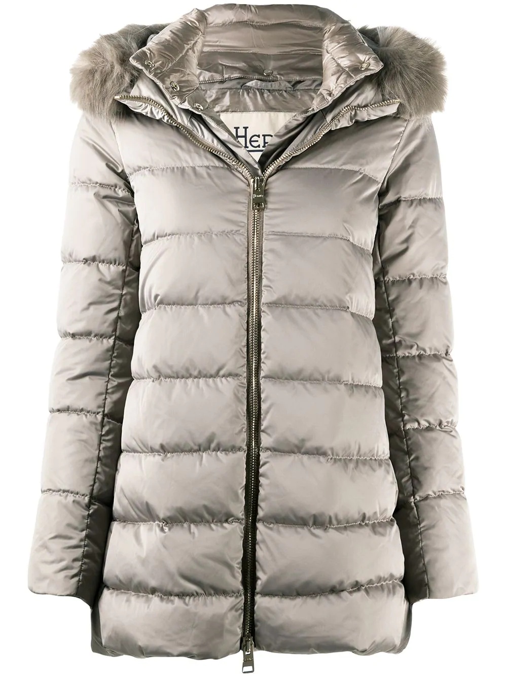 fur-hood padded coat - 1