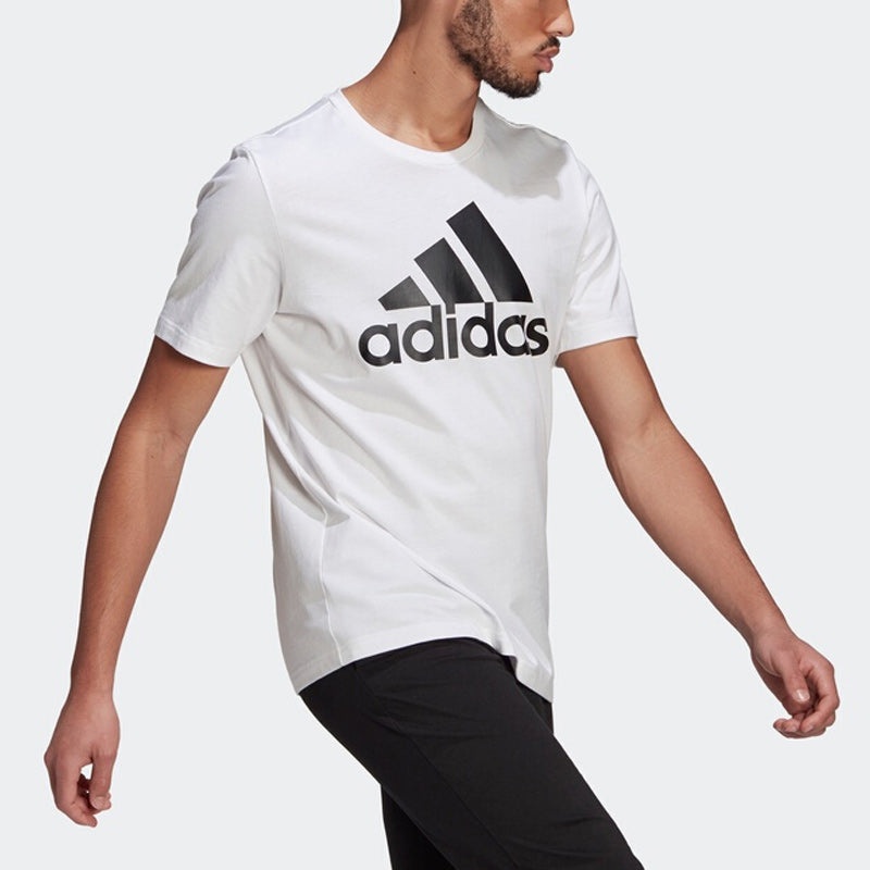 adidas Printed Big Logo Essentials Tee Short Sleeve Men's White GK9121 - 4