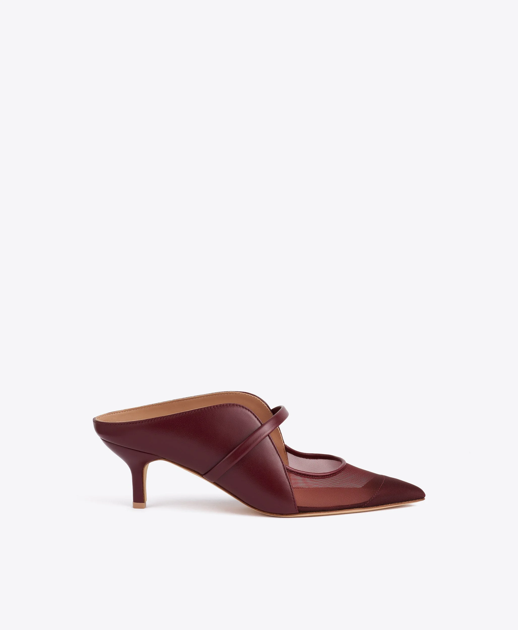 Maureen Arc 45 Burgundy Leather Mules - 1