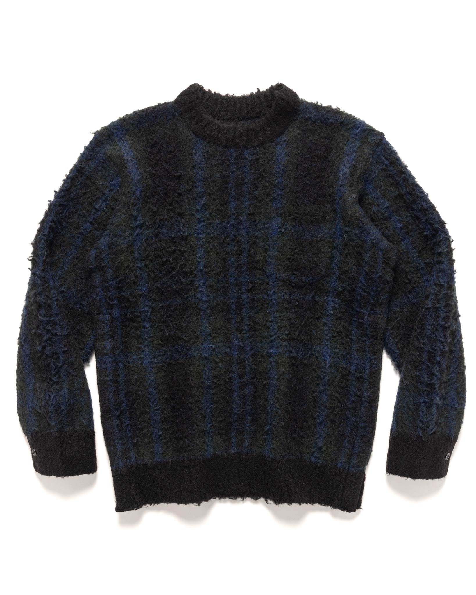 Plaid Knit Sweater Black - 1