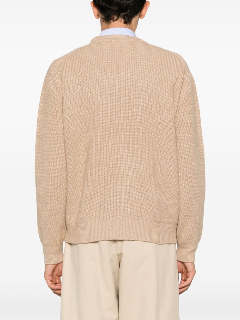 MAISON KITSUNE Men Tonal Fox Head Patch Comfort Ribbed Jumper - 3