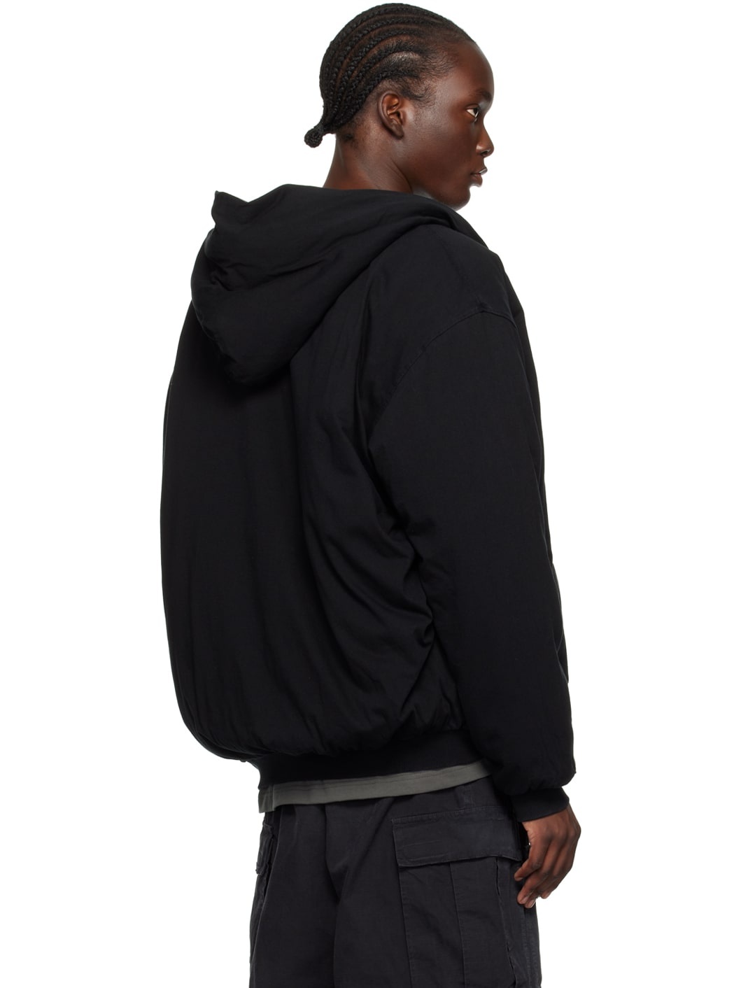 Black Padded Hoodie - 3