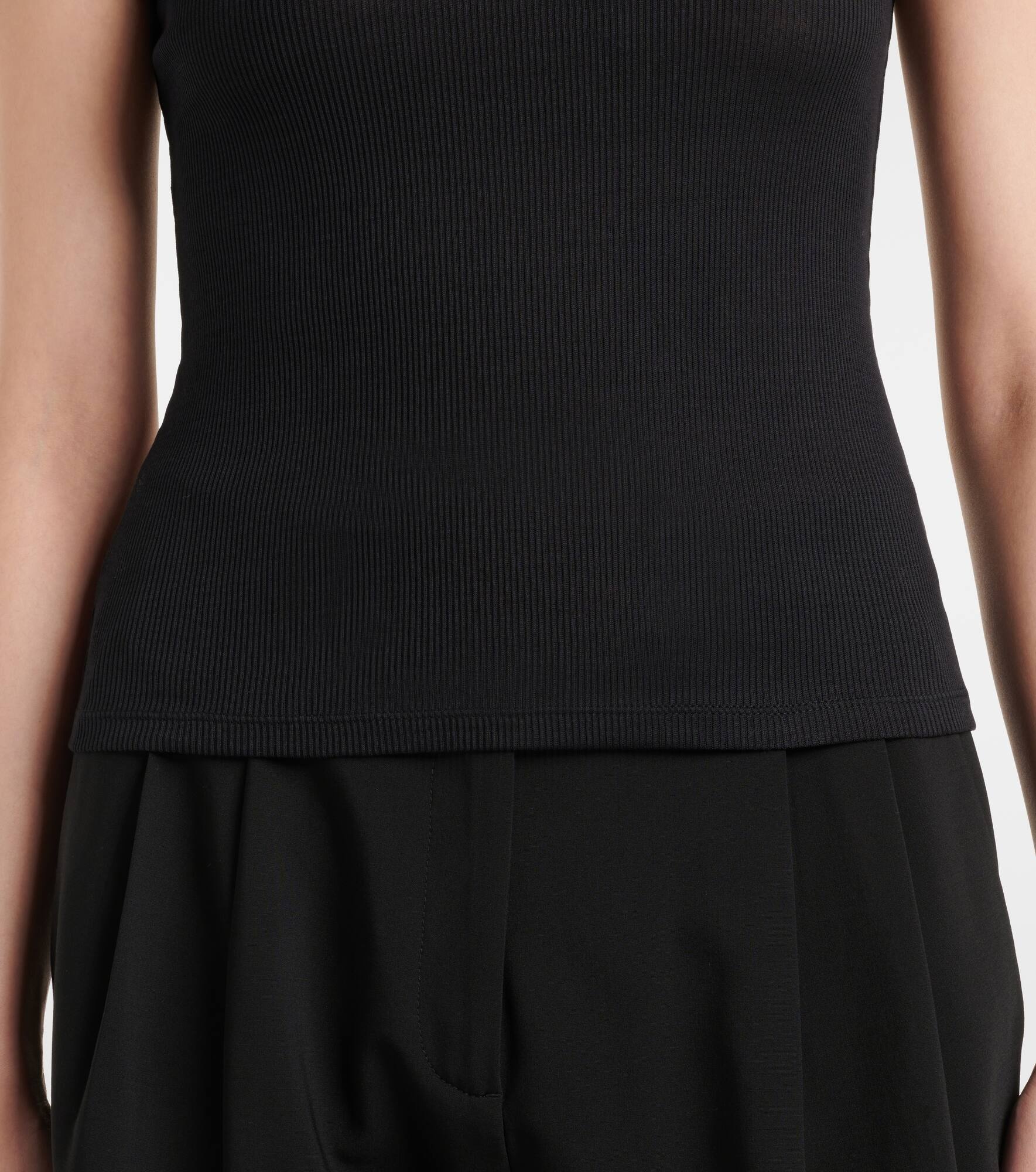 Ribbed-knit cotton T-shirt - 5