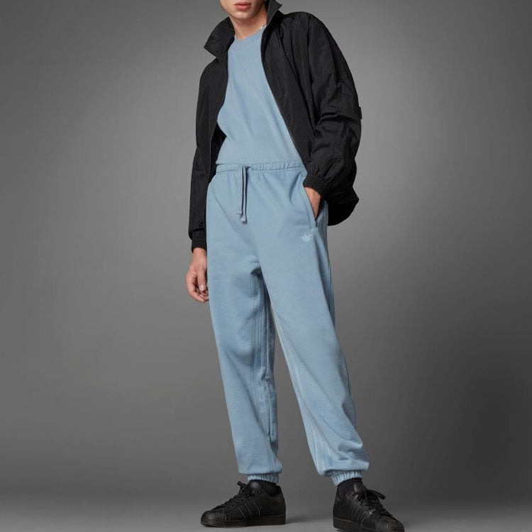 Men's adidas originals Logo Solid Color Bundle Feet Sports Pants/Trousers/Joggers Blue HD4817 - 6