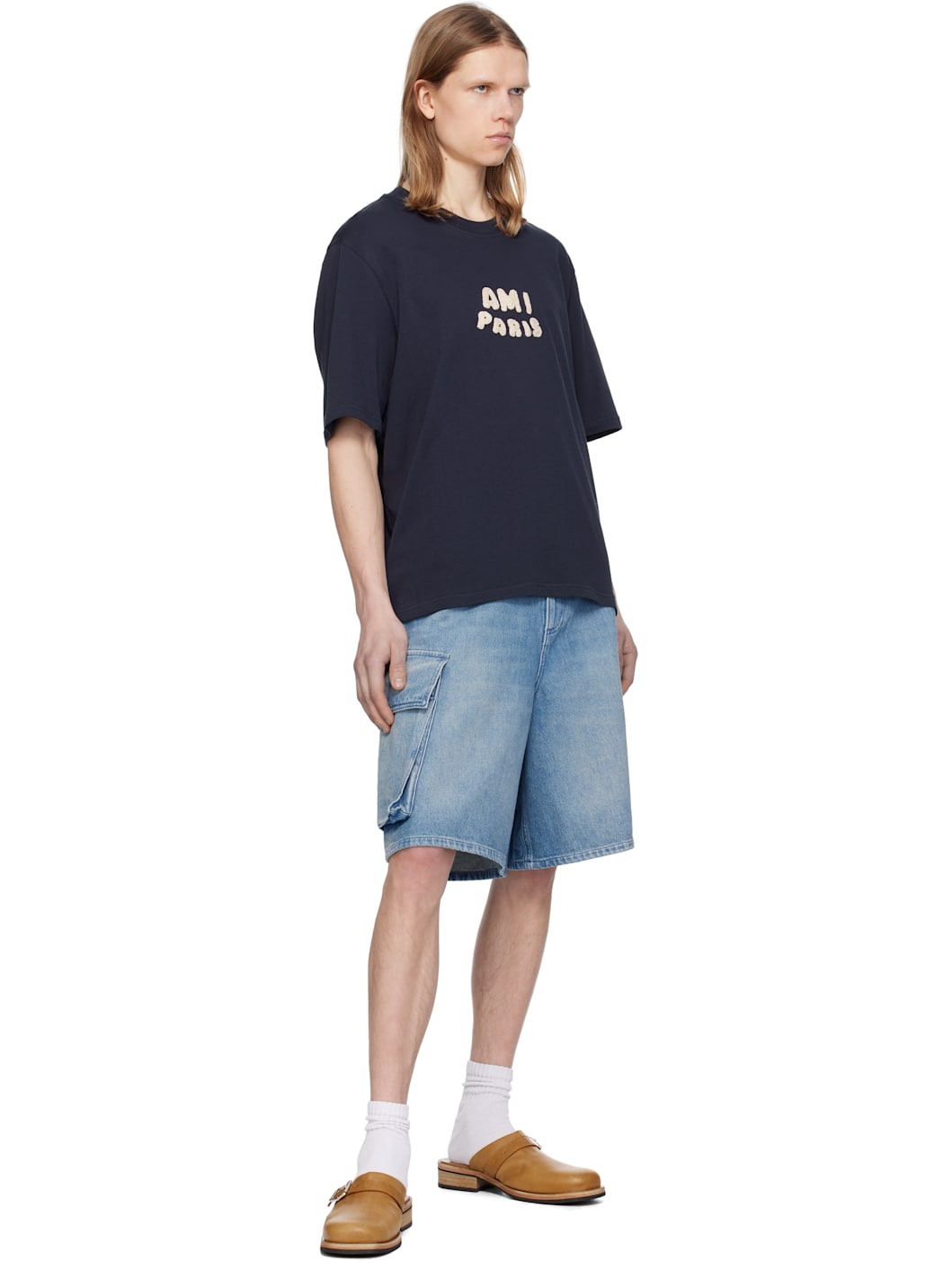 Navy Cotton 'Ami Paris' Patch T-shirt - 4